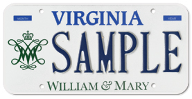 W&M Virginia License Plate